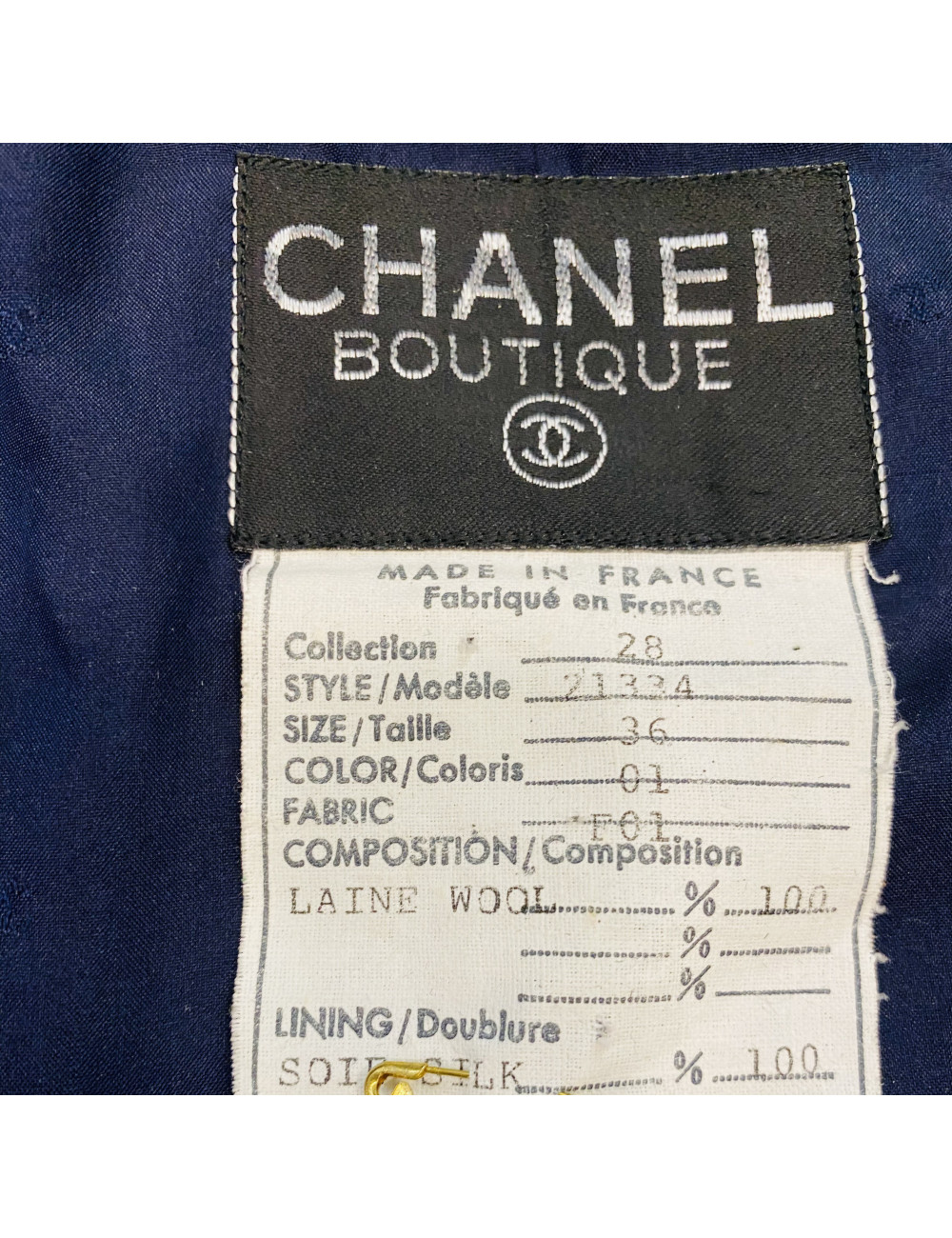 Veste CHANEL T 36 tweed bleu