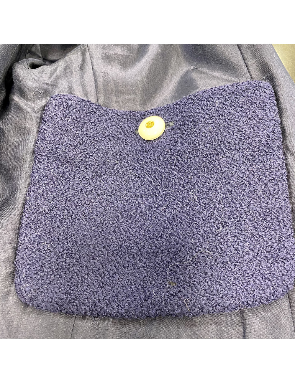 Veste CHANEL T 36 tweed bleu