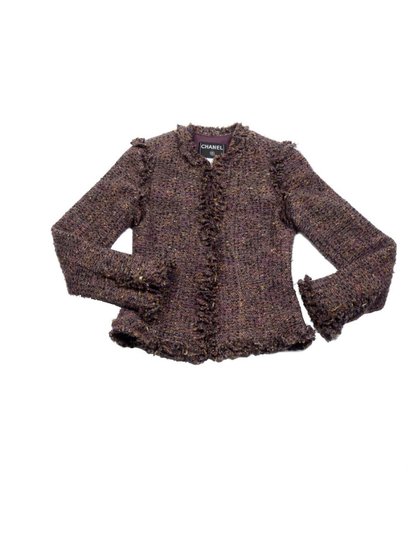 Ensemble CHANEL tweed prune T 38