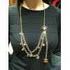 Belt necklace CHANEL CC and florets gold metal