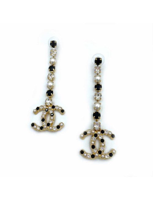 Clous pendants CHANEL strass