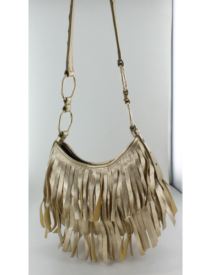 sac YVES SAINT LAURENT à franges or