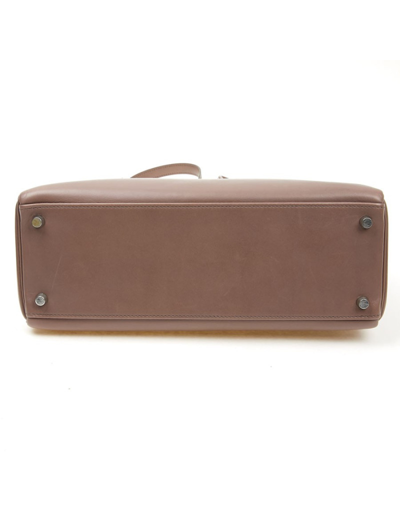 Kelly II  T 32 HERMES en cuir parchemin bois de rose