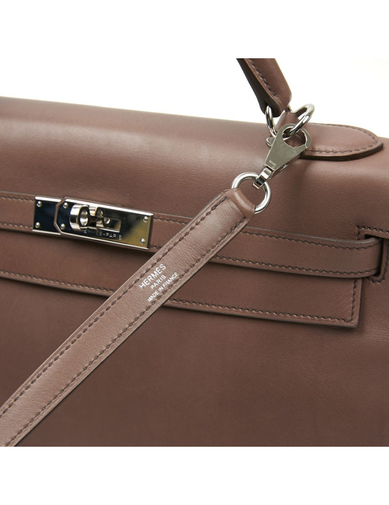 Kelly II  T 32 HERMES en cuir parchemin bois de rose