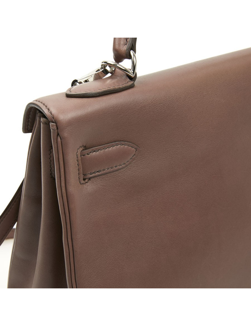 Kelly II  T 32 HERMES en cuir parchemin bois de rose