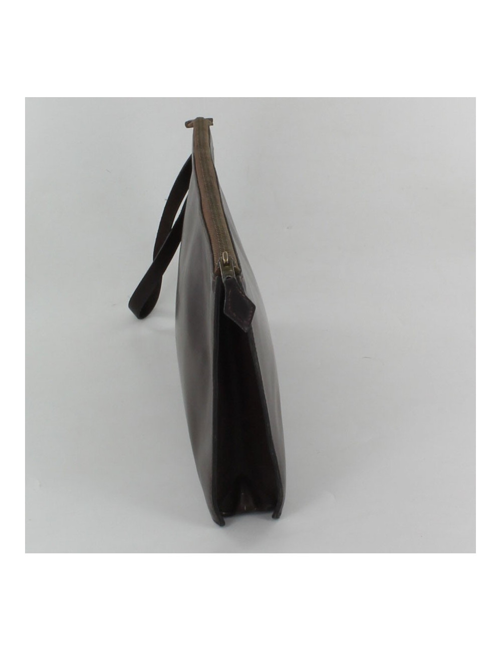 pochette HERMES cuir marron