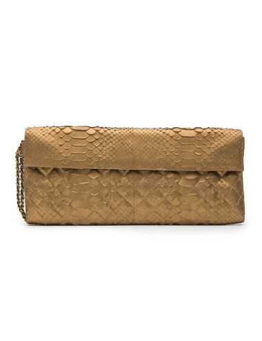 Pochette CHANEL en python or mat 2