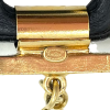 CHANEL Bracelet in Black Leather and Gilt Metal