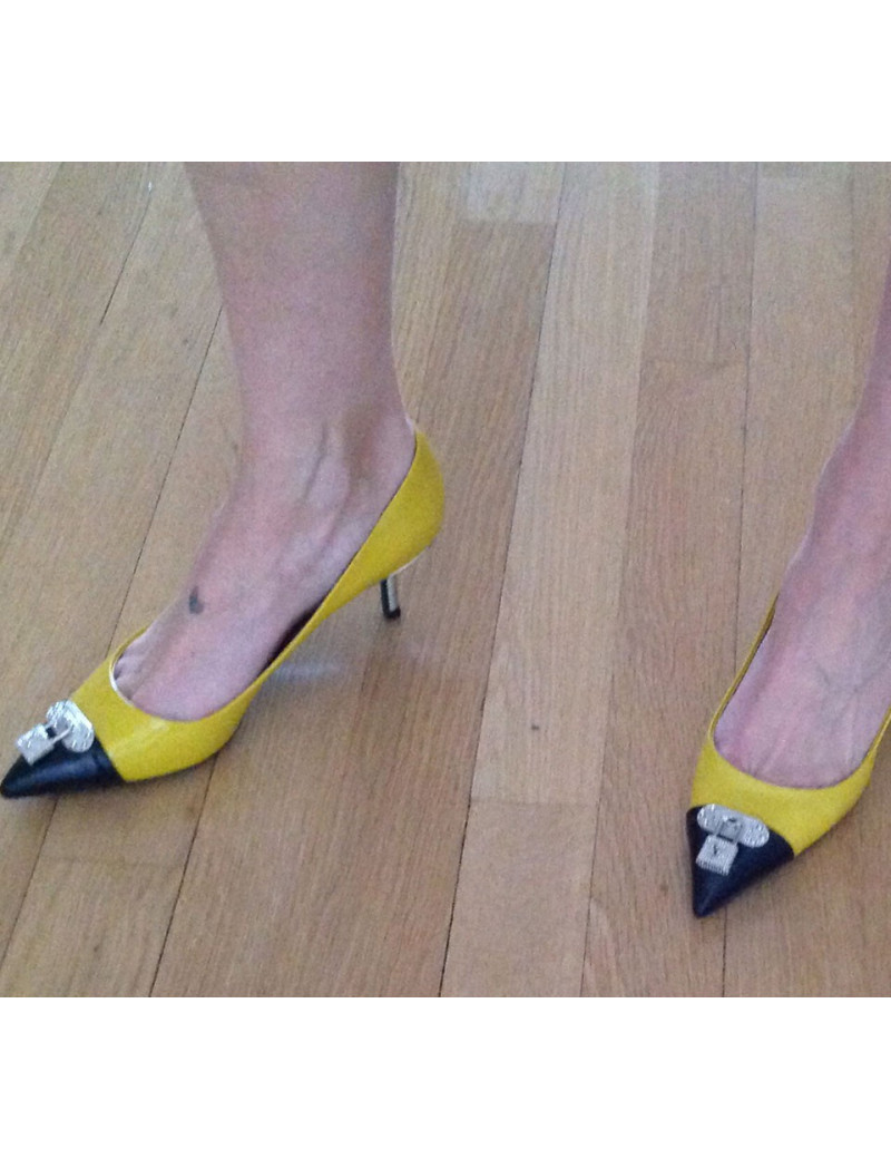 escarpins LOUIS VUITTON cuir jaune t 38