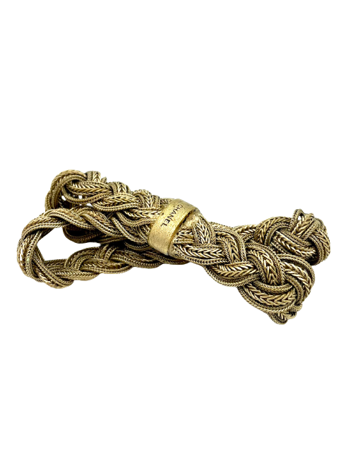 CHANEL gilded metal braided chain bracelet