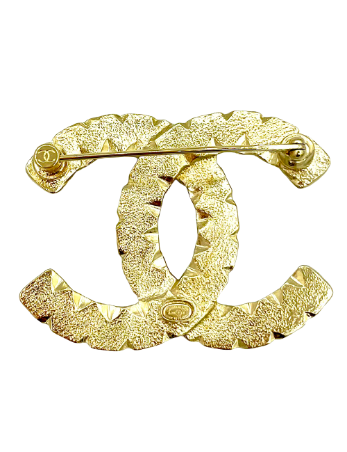 Broche CHANEL perles brillants noirs strass