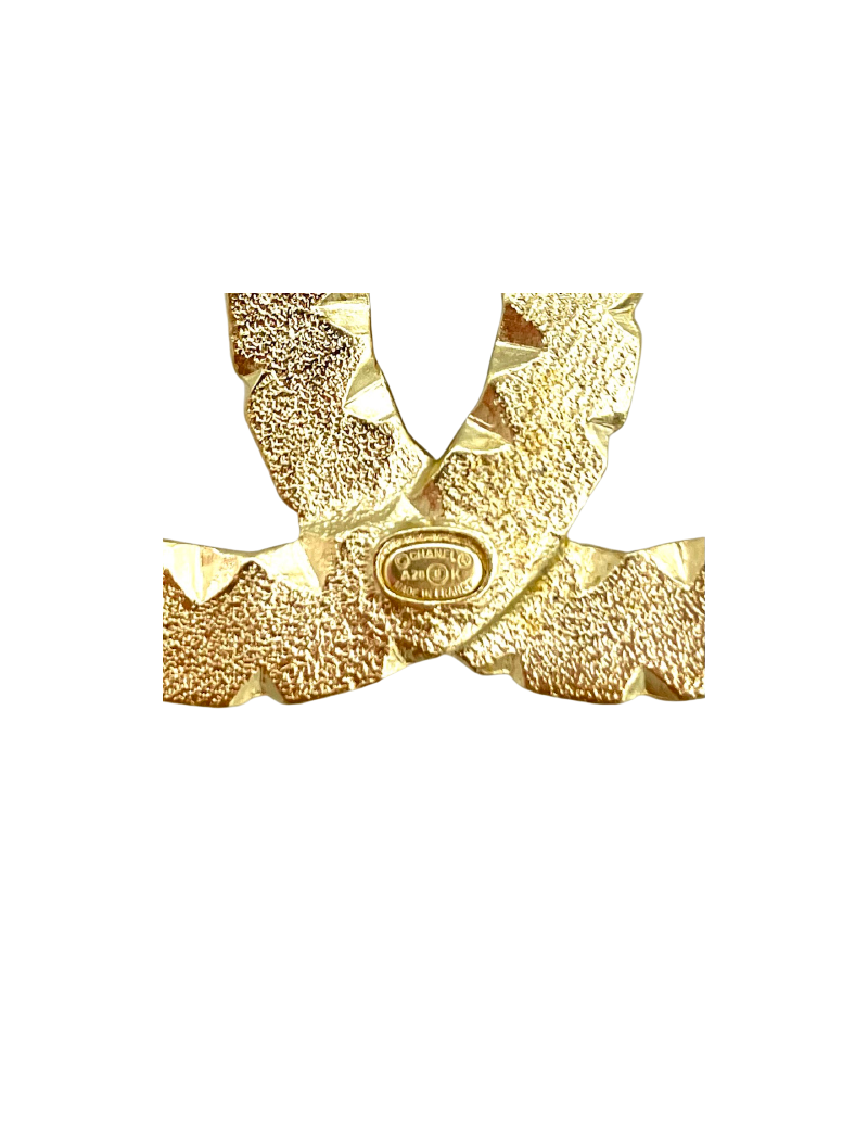 Broche CHANEL perles brillants noirs strass