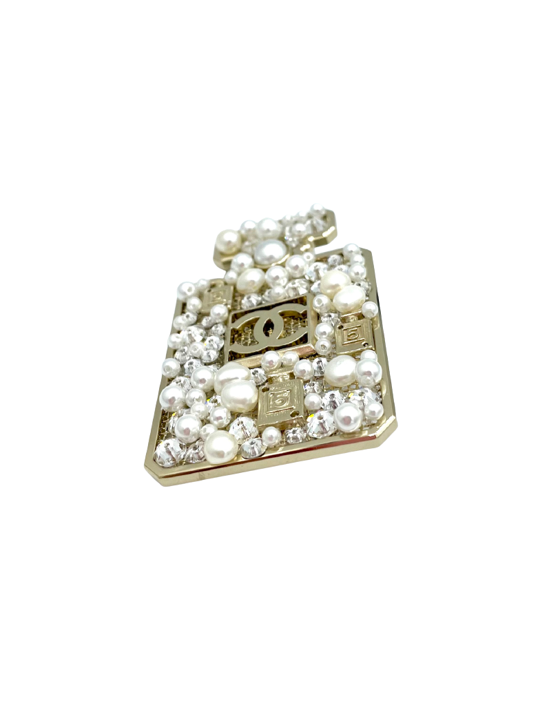 CHANEL Bottle Number 5 Pearl Brooch