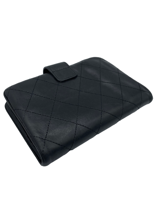 Portefeuille CHANEL cuir matelassé noir