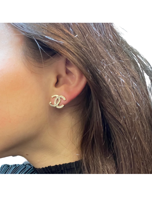 Clous CHANEL CC Strass doré