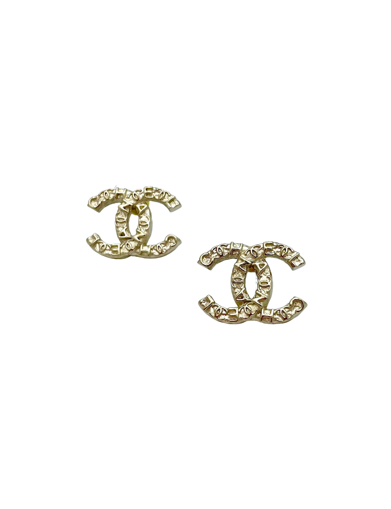 CHANEL engraved C H A N E L earrings - Pre-Owned Certified Authentic