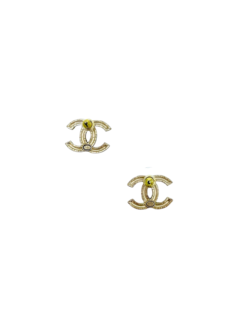 CHANEL engraved C H A N E L earrings - Pre-Owned Certified Authentic