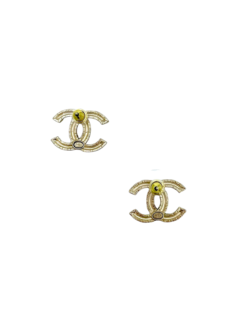 CHANEL engraved C H A N E L earrings - Pre-Owned Certified Authentic