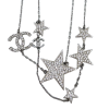 Sautoir étoiles Chanel strass et métal argenté