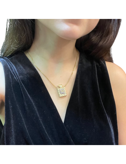 Collier bouteille CHANEL doré