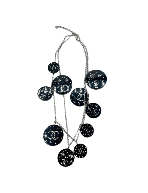 Sautoir Chanel plexi et argenté