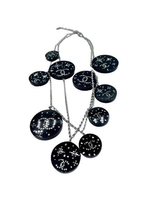 Sautoir Chanel plexi et argenté