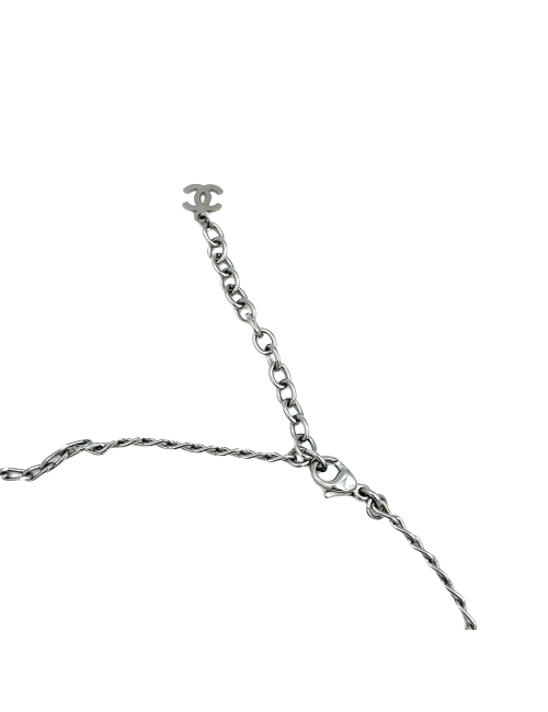 Sautoir Chanel plexi et argenté