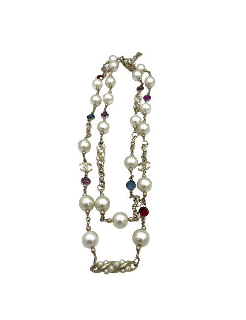 Sautoir CHANEL perles et cabochons