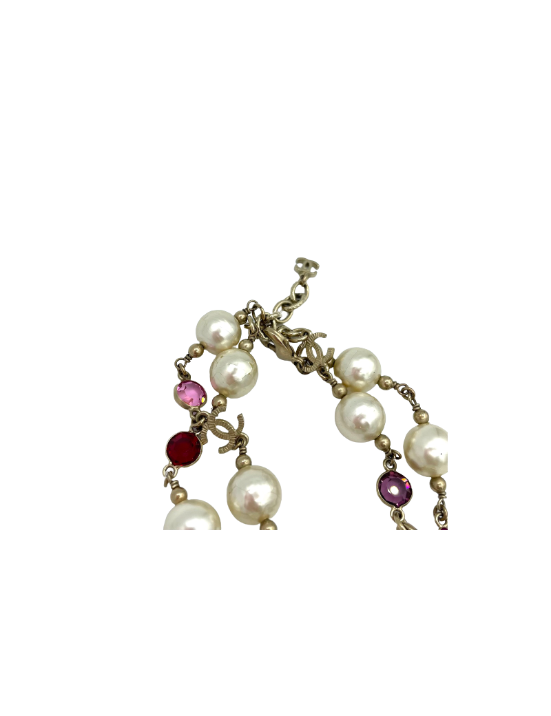Sautoir CHANEL perles et cabochons