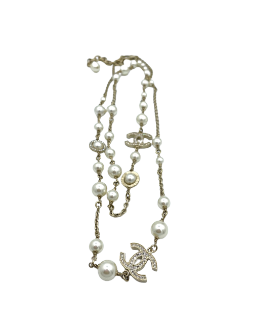 Sautoir chanel perles et strass