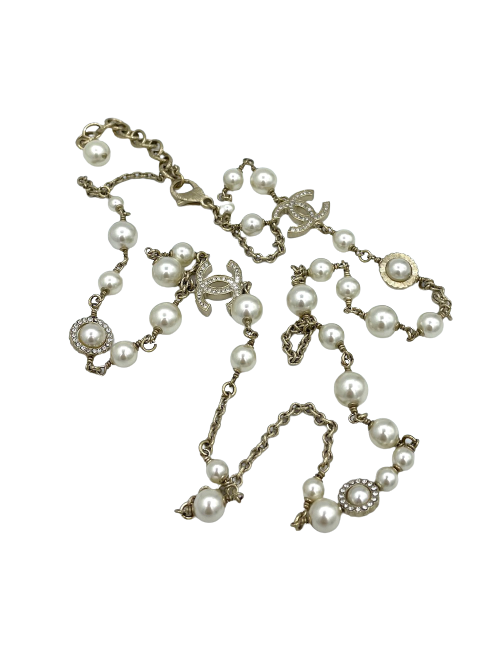 Sautoir CHANEL perles et strass