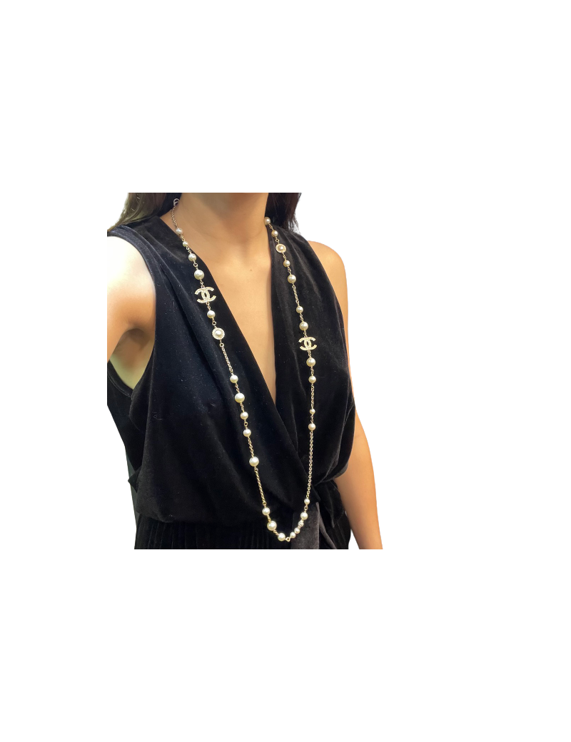Sautoir CHANEL perles et strass