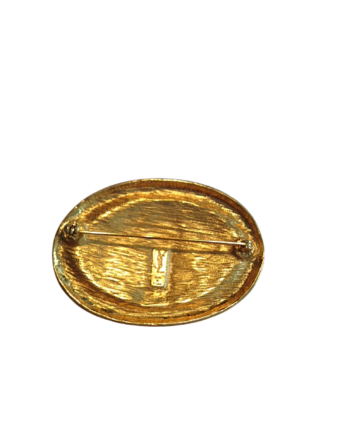 Broche YSL SAINT LAURENT ovale dorée