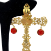 Clous croix pendantes MARGUERITE DE VALOIS saphir et rubis