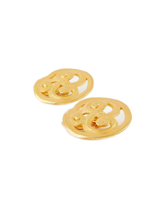 Clips d'oreille ANACONDA Vintage or mat