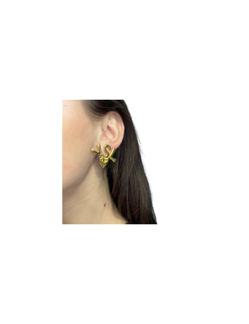 YVES SAINT LAURENT Clip-on Earrings in Gilt Metal- Authentic Occasion