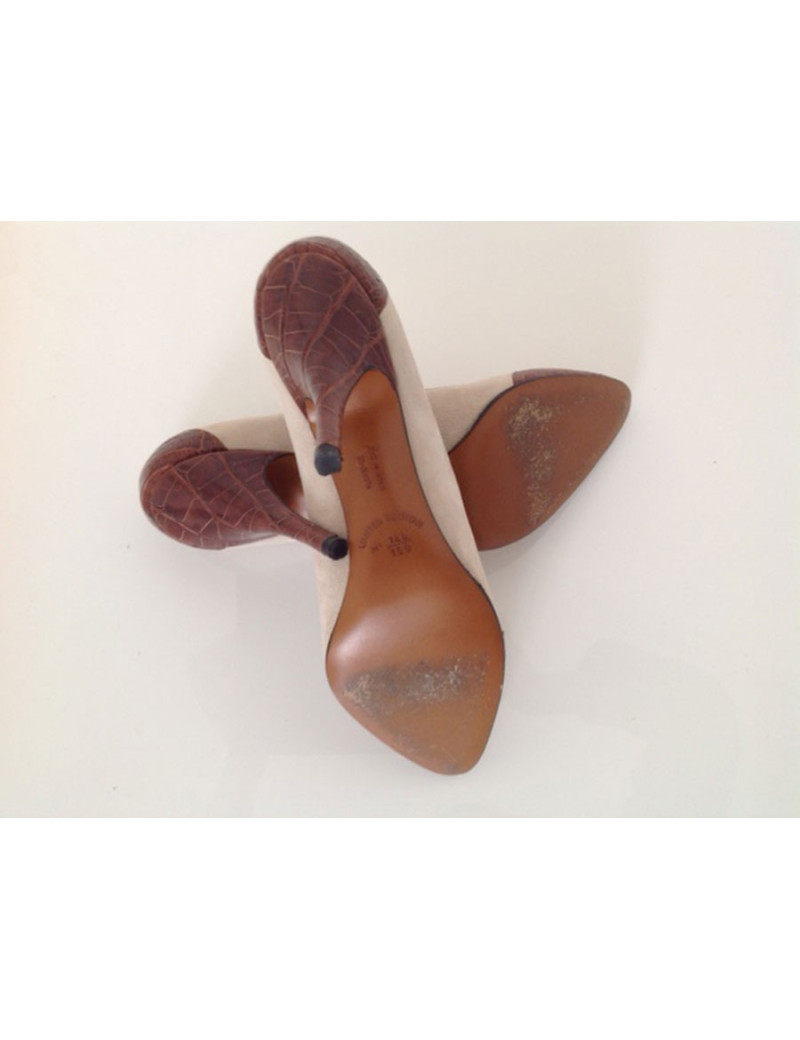 escarpins FERRAGAMO's  créations daim et croco T 37.5