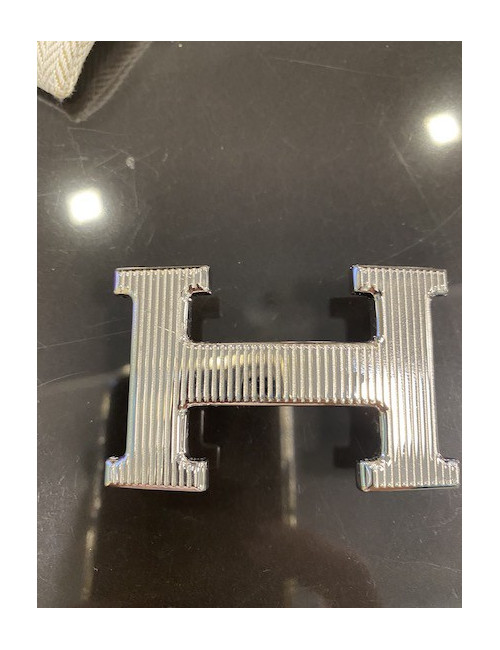 Boucle HERMES argent striée