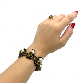Bracelet GUCCI doré perles baroques