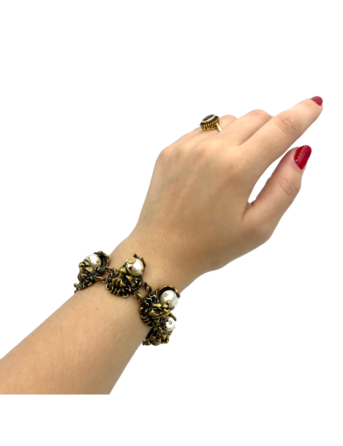 Bracelet GUCCI doré perles baroques