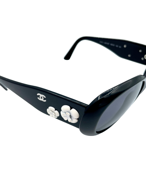 Lunettes de soleil Chanel noir à fleurs