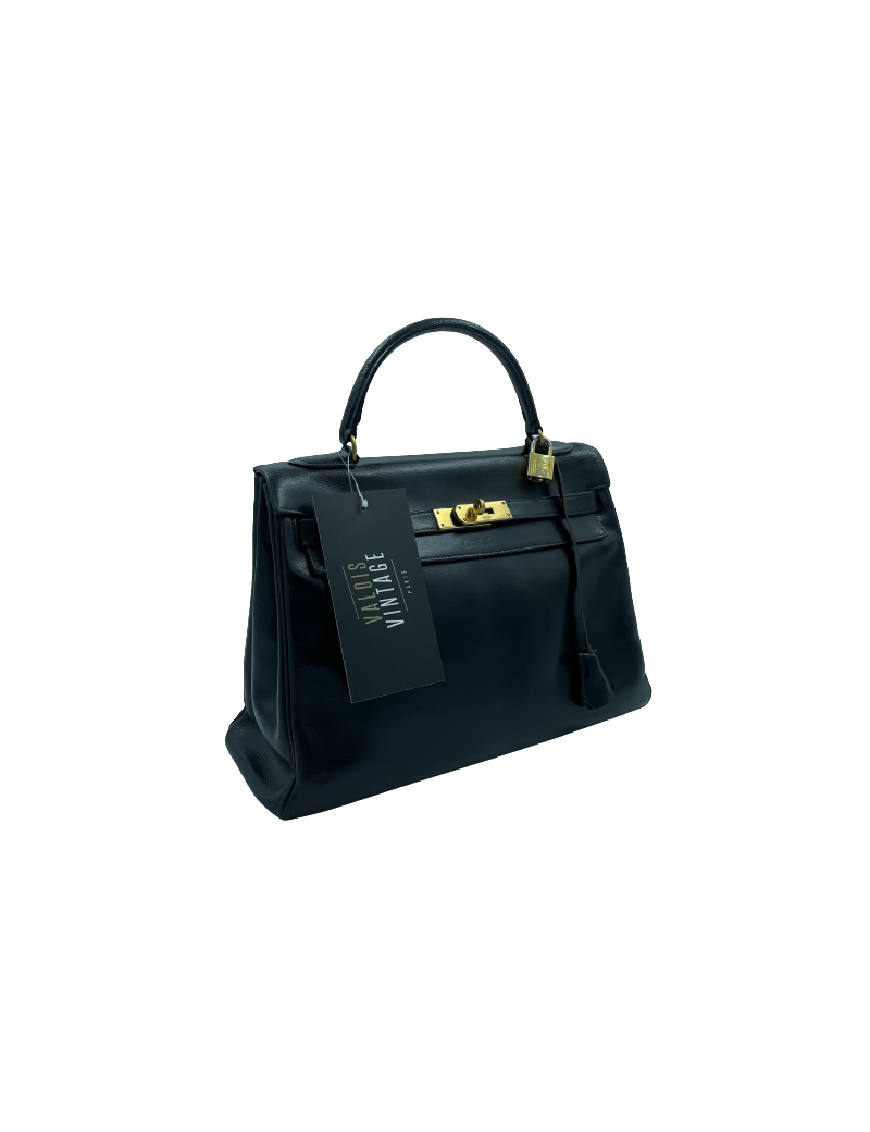 Kelly 32 HERMES box noir Vintage 