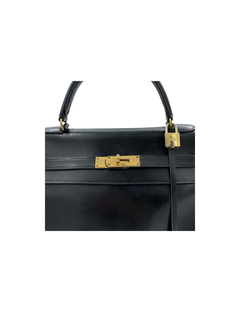 Kelly 32 HERMES box noir Vintage 