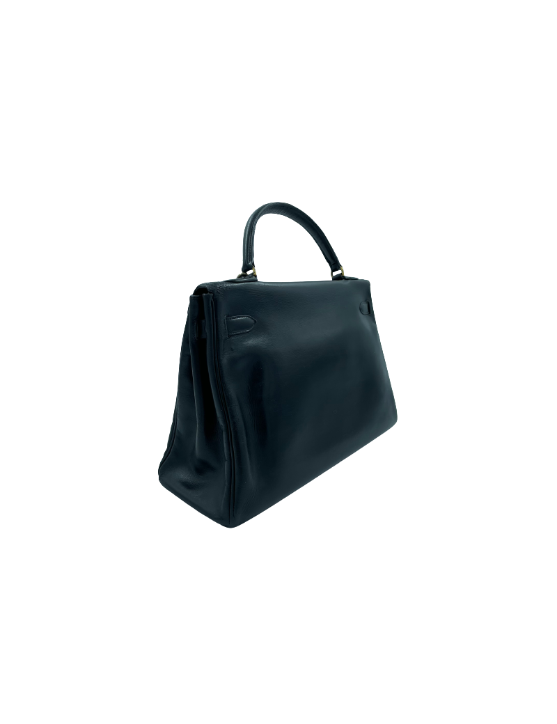 Kelly 32 HERMES box noir Vintage 