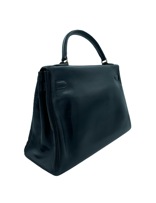 Kelly 32 HERMES box noir Vintage 