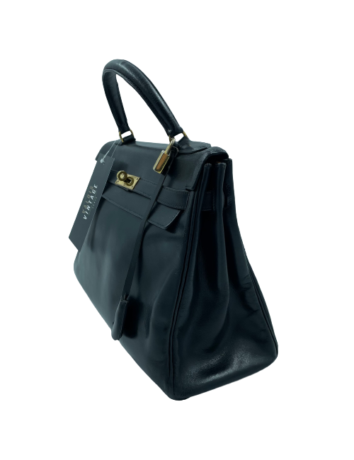 Kelly 32 HERMES box noir Vintage 