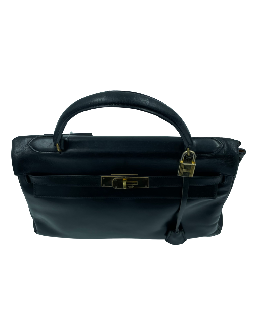 Kelly 32 HERMES box noir Vintage 