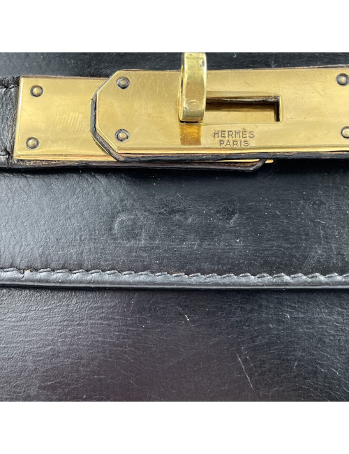 Kelly 32 HERMES box noir Vintage 