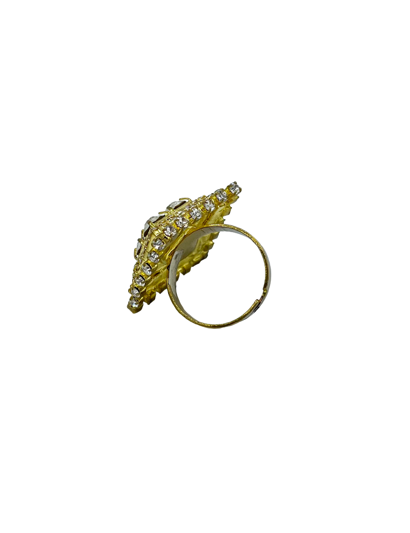 Bague SANS MARQUE strass jaune et transparent