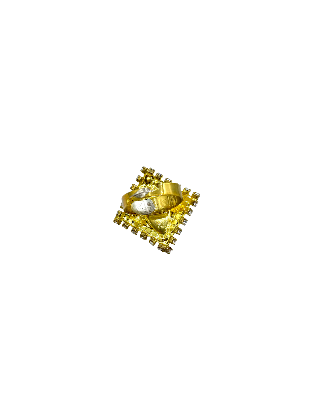 MARGUERITE DE VALOIS yellow and transparent rhinestones ring